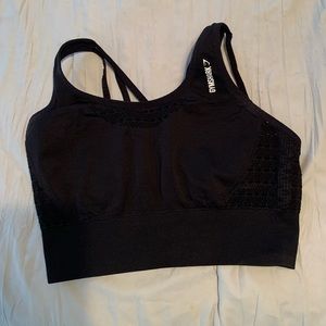 Black vital seamless crop top sports bra